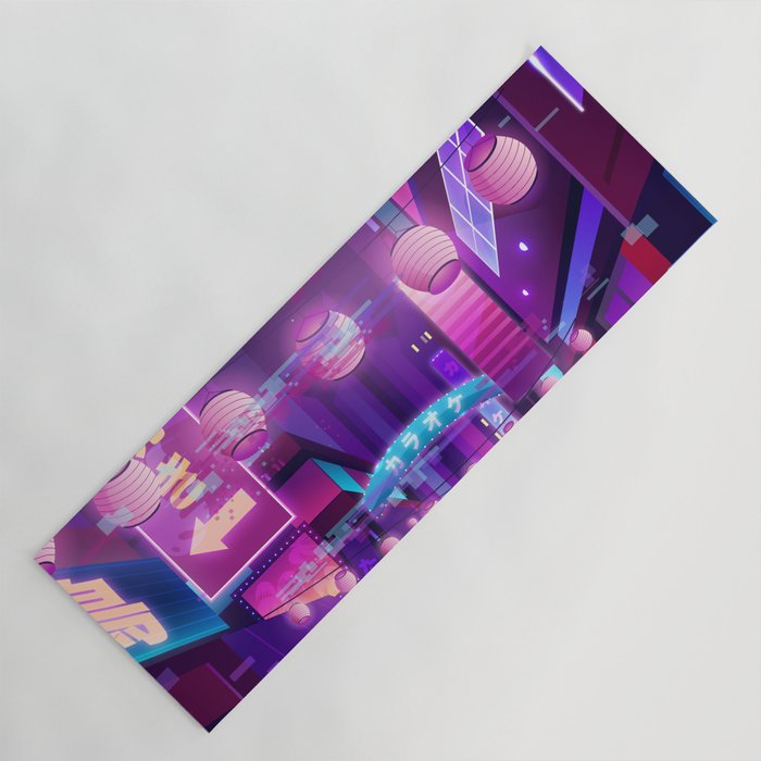 Tokio glitch - Synthwave Neon City Yoga Mat