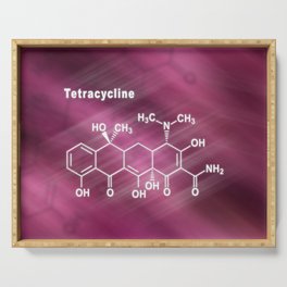 Tetracycline antibiotic, Structural chemical formula Serving Tray
