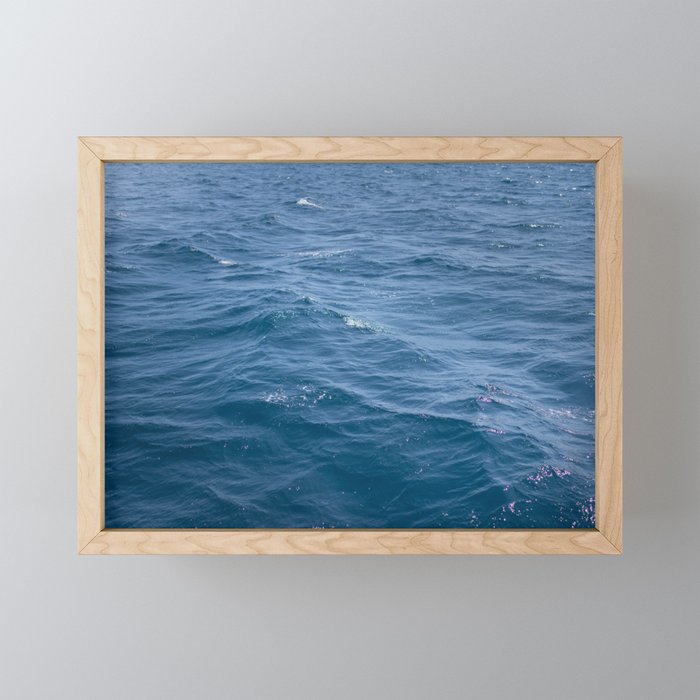Waves of the Adriatic Sea | Blue Waters in Croatia | Calm Moments near Obonjan island Framed Mini Art Print