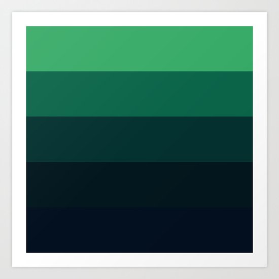 Forest Green Stripes Art Print