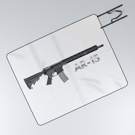 AR-15 Semi-automatic Rifle Picnic Blanket