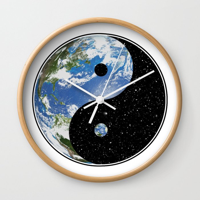 Earth / Space Yin Yang Wall Clock