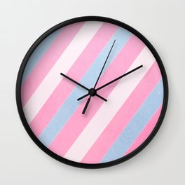 Pink, Blue, & White Stripes  Wall Clock