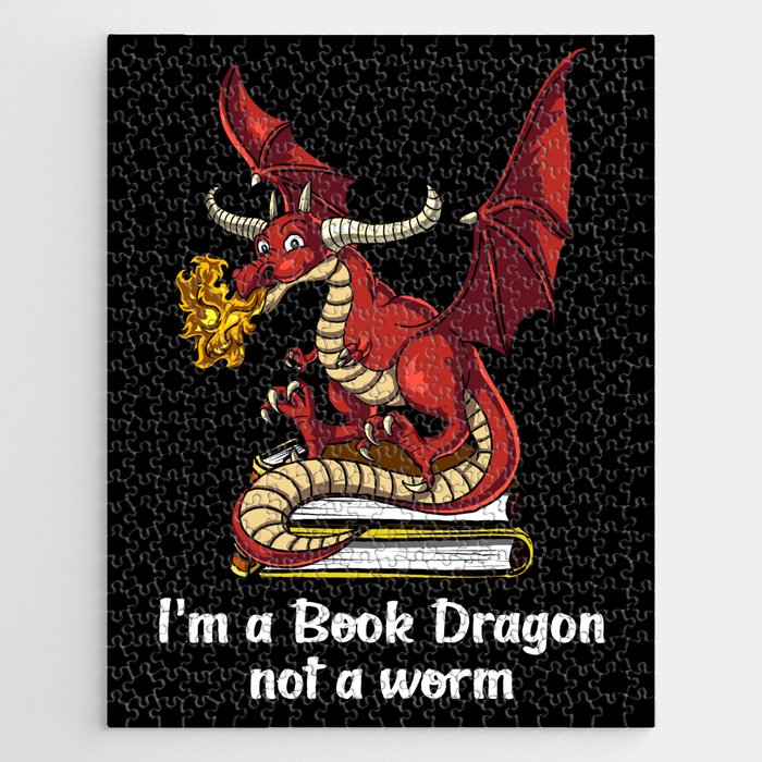 Book Dragon Reading Fantasy Geek Jigsaw Puzzle