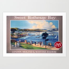 Advertisement Sweet Rothesay Bay Art Print | Railfan, Bay, Railwayposter, Classic, Typography, Vintage, Posters, Retro, Eisenbahn, Unitedkingdom 