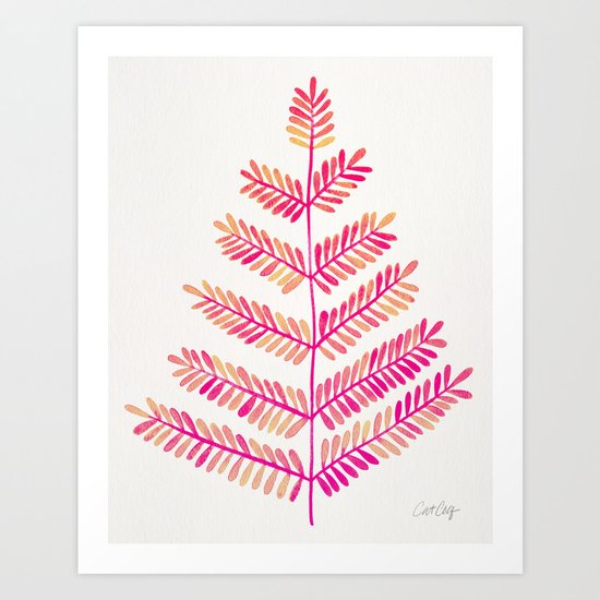 Leaflets – Pink Ombré Palette Art Print