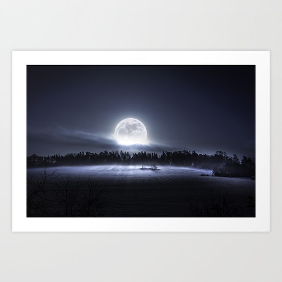 When the moon wakes up Art Print