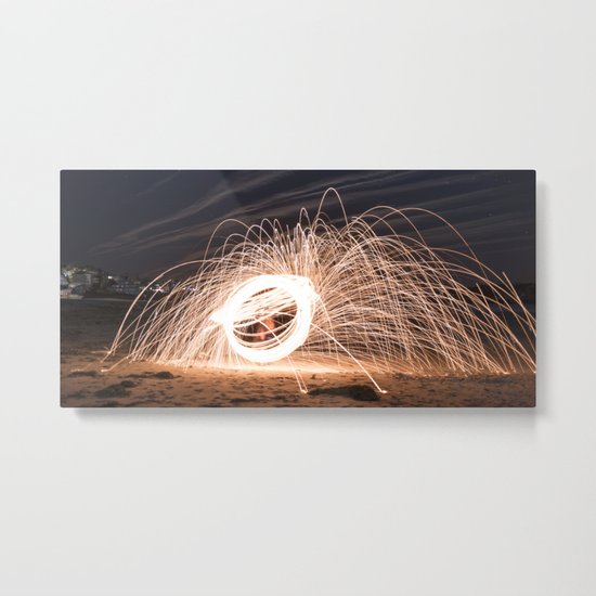 Woolspinning at the Beach Metal Print