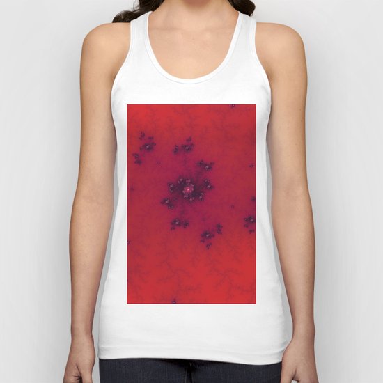 Red Fractal Unisex Tank Top