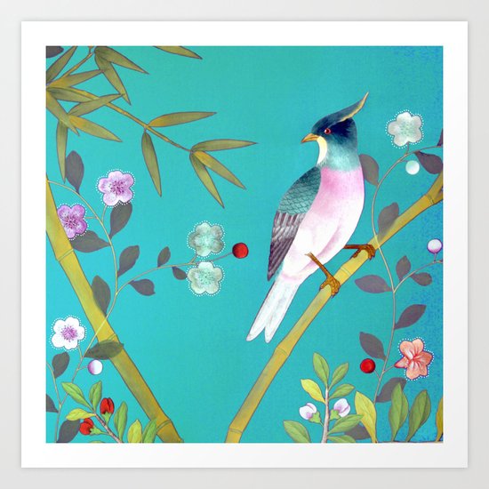 chinois 1731: turquoise Art Print