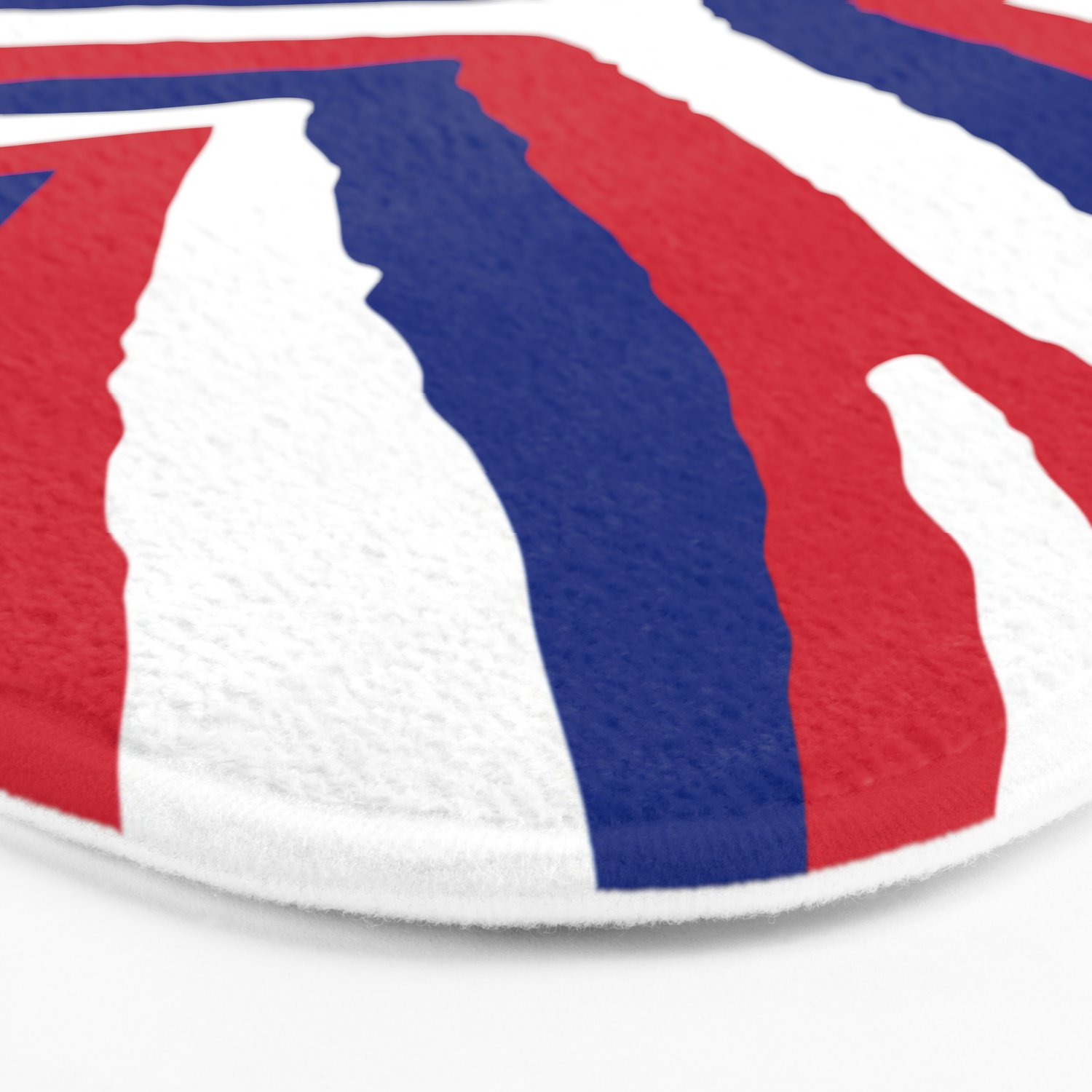Uk British Union Jack Red White And Blue Zebra Stripes Bath Mat By