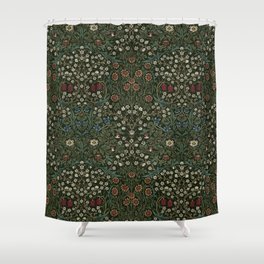 William Morris Vintage Blackthorn Green 1892 Shower Curtain
