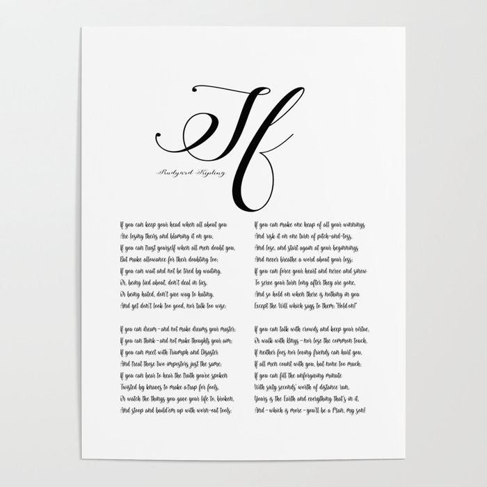 if-poem-by-rudyard-kipling-typography-literary-design-poster-by-ek-art-prints-society6