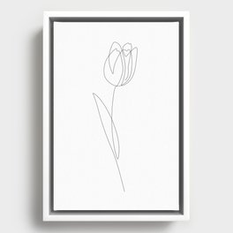 White Tulip Framed Canvas