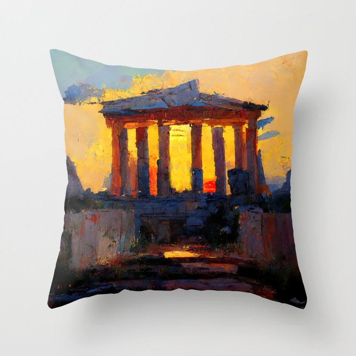 Temple of the Gods Throw Pillow