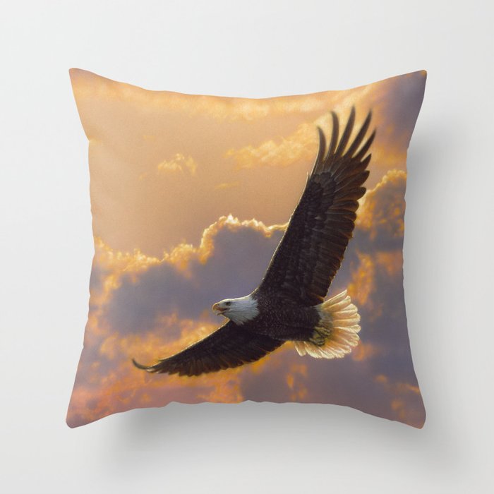 Bald Eagle - Soaring Spirit Throw Pillow