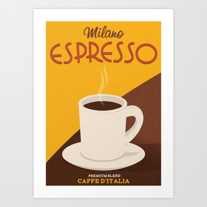 Italienskt kaffe vintage poster