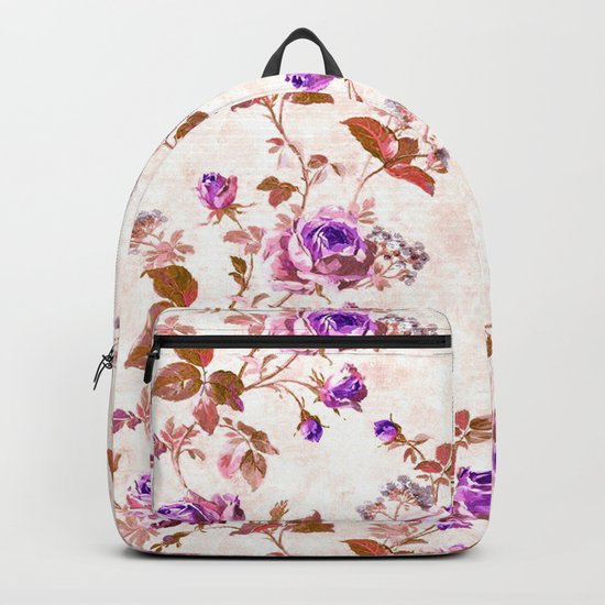 Purple Gold Roses Backpack