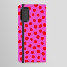 Keep me Wild Animal Print - Pink with Red Spots Android Wallet Case