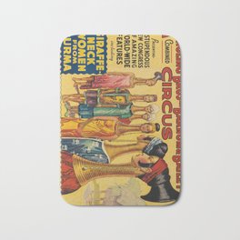 ringling bros and barnum & bailey combined circus   giraffe - neck women from burma. circa 1930s  poster Bath Mat | Bros, Giraffe, Burma, Announcement,  , Poster, Combined, Ringling, Digital, Typography 