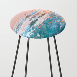 rocky sunset impressionism painted realistic scene Counter Stool