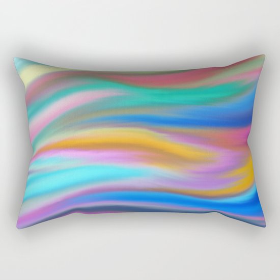 Digital painted texture, silk, liquid print Rectangular Pillow