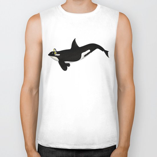 Killer Whale Headphones Biker Tank