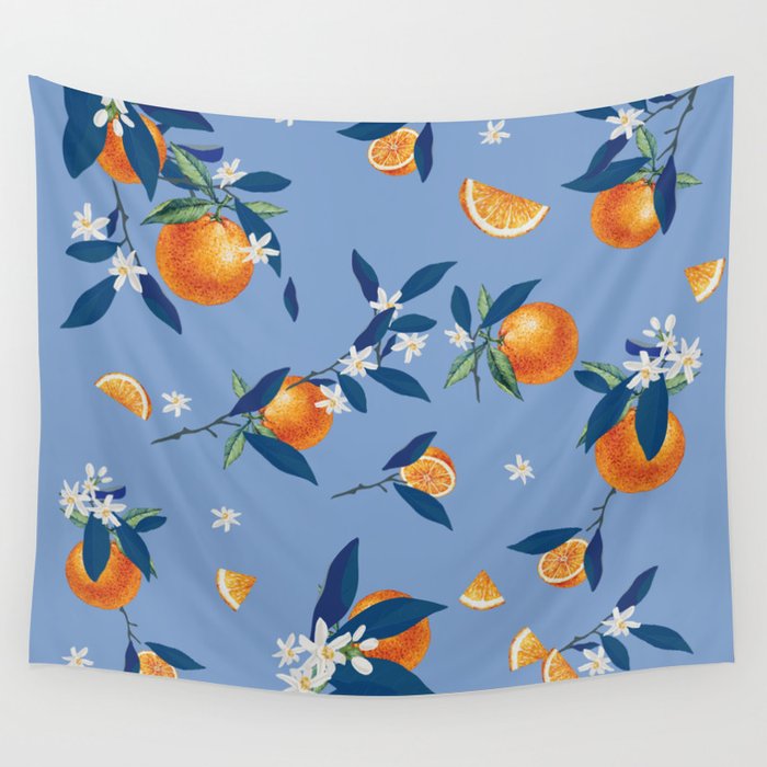 Summer Citrus Wall Tapestry by Nordic Print Studio Society6