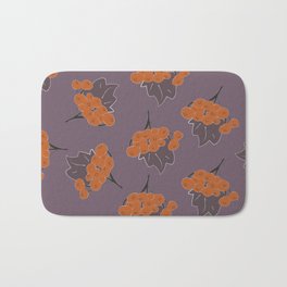 Rowan Bath Mat | Color, Country, Brown, Berries, Delicious, Dark, Drawing, Fabric, Authentic, Art 