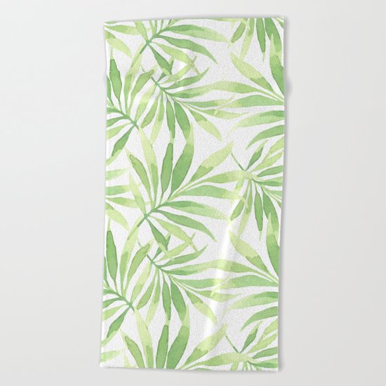 Tropical Branches Pattern 10 Beach Towel
