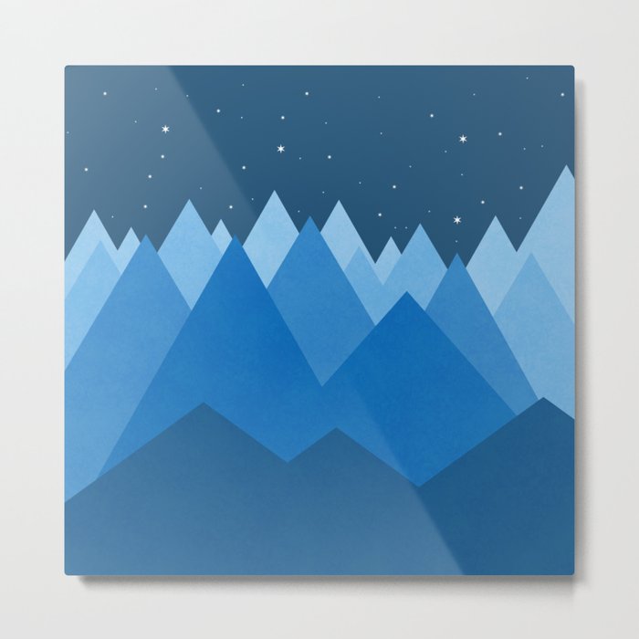 Abstract landscape in blue Metal Print