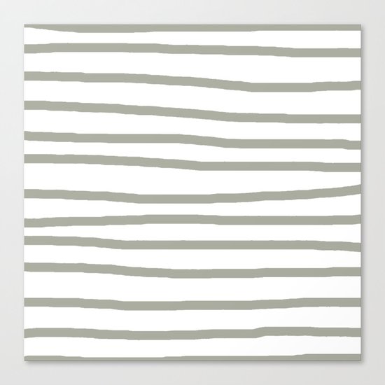 Simply Drawn Stripes Retro Gray on White Canvas Print