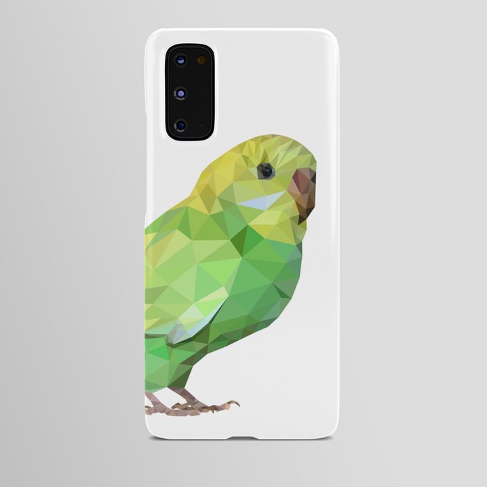 Geometric green parakeet Android Case