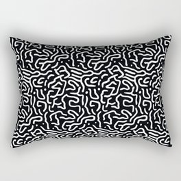 Black And White Doodle Line Art Rectangular Pillow