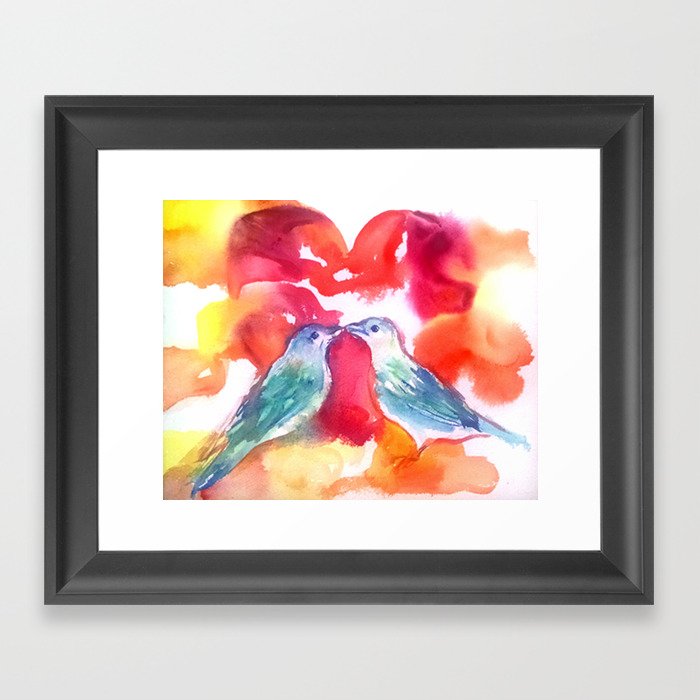 Lovebirds Framed Art Print