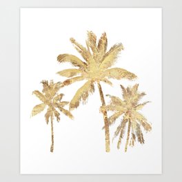 Gold Palm Trees Beach Chic Tropical Art Print