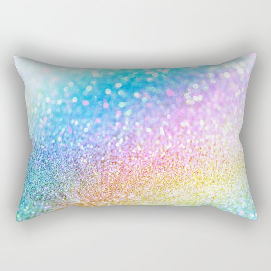 rainbow glitter Rectangular Pillow