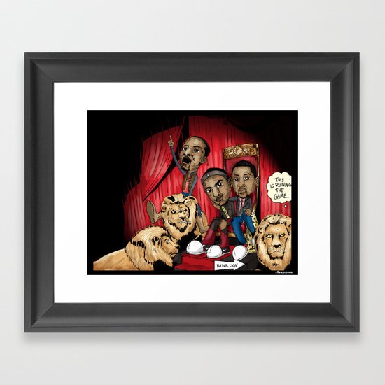 Miami Heat "Hater Lion" Poster Framed Art Print