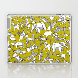 origami animal ditsy chartreuse Laptop Skin