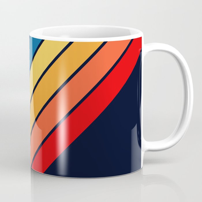 Medussa - Classic Colorful 70s Vintage Style Retro Summer Stripes Coffee Mug