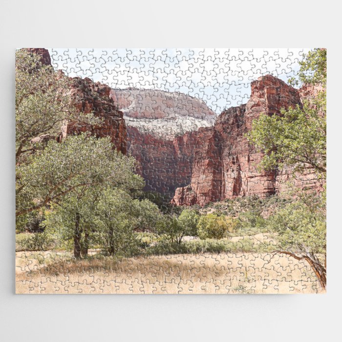 Zion National Park View Photo | Rocks Of Utah Landscape Art Print | American Travel Photography Jigsaw Puzzle