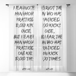 One Kick 10000 Times - Motivational, Inspiring Print - Typography Sheer Curtain