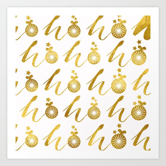 Gold Christmas 07 Art Print