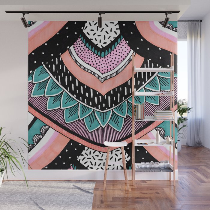 Wall Mural Pink feathers