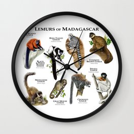 Lemurs of Madagascar Wall Clock