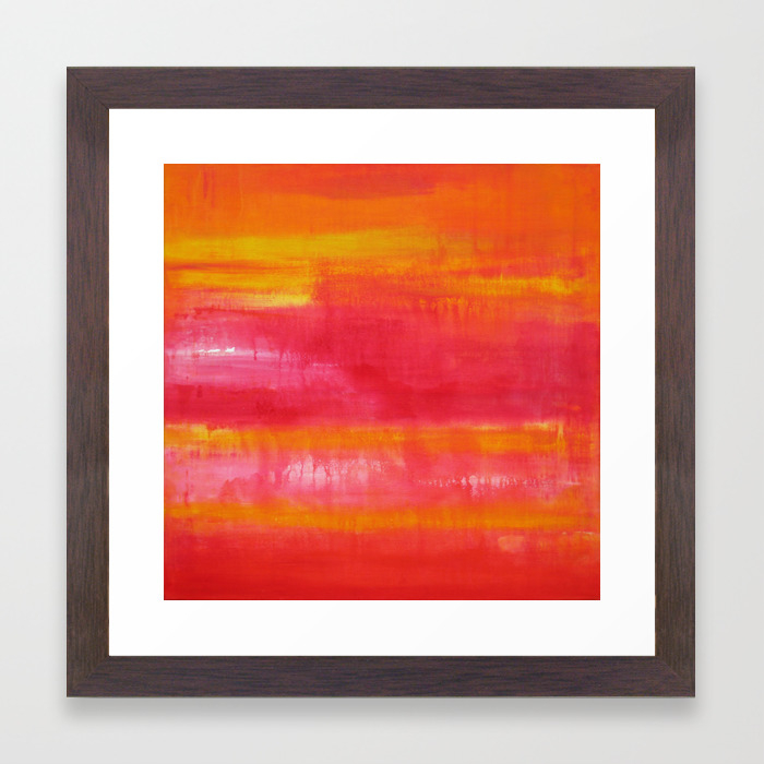 Summer Day Orange Red Yellow Abstract Art Framed Art Print By Art