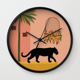 Panther on the Prowl Wall Clock