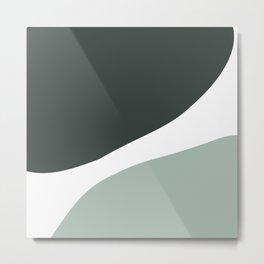 Abstract mid-century modern in green and grey Metal Print