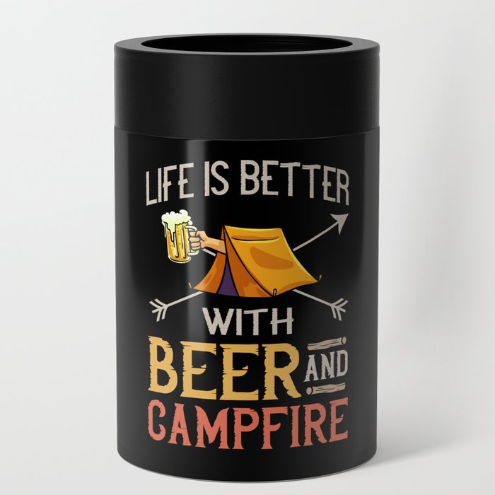 Camping Beer Drinking Beginner Camper Can Cooler