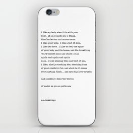 I like my body when it is with your body - E.E. Cummings Poem - Literature - Typewriter Print iPhone Skin